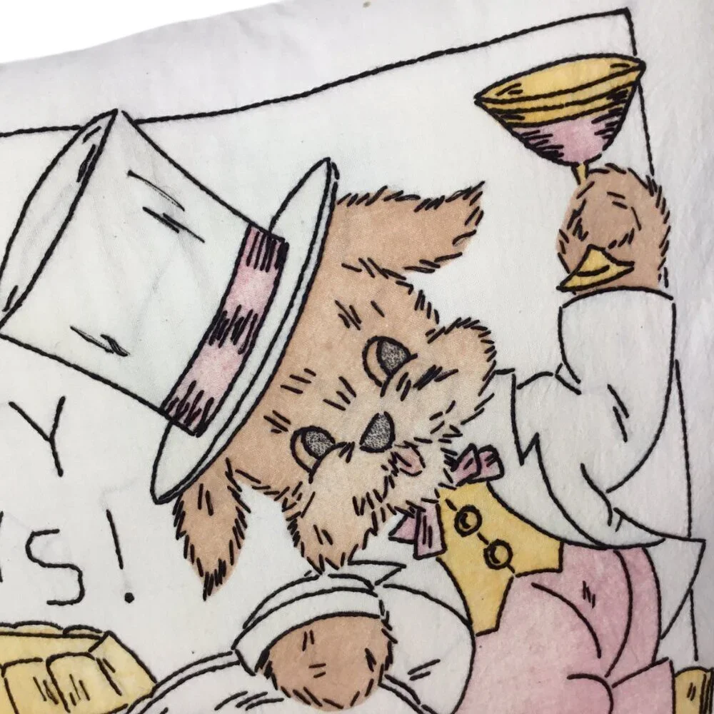 Embroidered Pillow Happy Days Prohibition Whiskey Barrel Martini Dog Top Hat